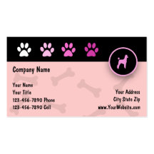 Cartes de visite de soin des animaux familiers cartes de visite personnelles