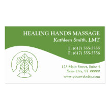 Cartes de visite de thérapie de massage modèles de cartes de visite