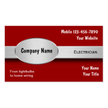 Cartes de visite d'électricien cartes de visite professionnelles