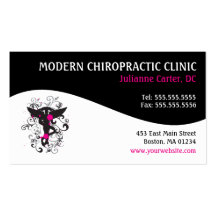 Cartes de visite féminins de chiropractie de remou carte de visite