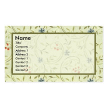 Cartes de visite floraux olives de motif carte de visite