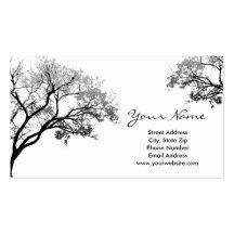Cartes de visite gris d'arbres cartes de visite personnelles