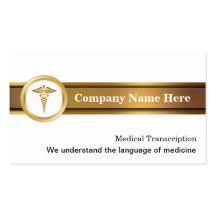 Cartes de visite médicaux de transcription cartes de visite professionnelles