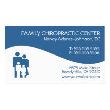 Cartes de visite modernes de chiropractie de famil cartes de visite professionnelles