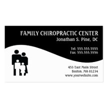 Cartes de visite modernes de chiropractie de famil modèles de cartes de visite