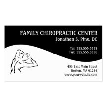Cartes de visite modernes de chiropractie de famil carte de visite