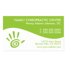 Cartes de visite modernes de chiropractie de remou modèle de carte de visite