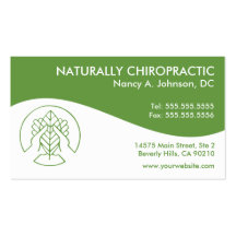Cartes de visite modernes de chiropractie de remou modèles de cartes de visite