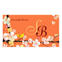 Cartes de visite modernes de monogramme de Sakura Cartes De Visite Professionnelles