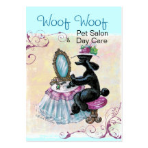 Cartes de visite noirs de boudoir de caniche cartes de visite professionnelles