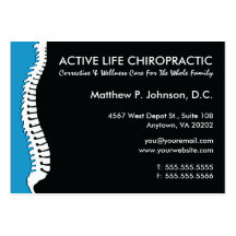 Cartes de visite potelés de chiropractie carte de visite