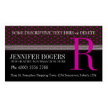 Cartes de visite rose-foncé de noir de motif de po cartes de visite professionnelles