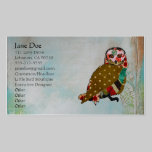 Cartes de visite roses de Boho de hibou cartes professionnelles