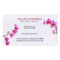 Cartes de visite roses de spa d'orchidées cartes professionnelles