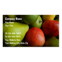 Cartes de visite sains de fruit cartes de visite personnelles