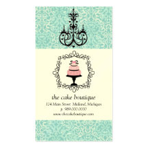 Cartes de visite turquoises de damassé de fantaisi cartes de visite personnelles