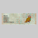 Cartes de visite vintages floraux de hibou rose cartes professionnelles