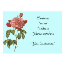 Cartes de visite vintages roses *Pretty de Flower* Cartes De Visite Personnelles