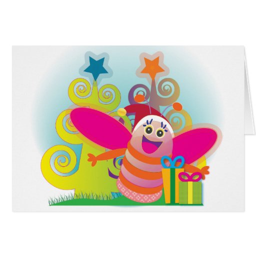 Cartes de voeux de Noël : Abeille rose