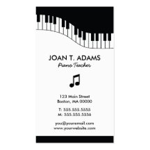 Cartes d'industrie musicale de clavier de professe modèle de carte de visite