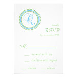 Cartes du cercle RSVP de point de monogramme de Q  invitations