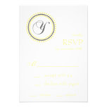 Cartes du cercle RSVP de point de monogramme de Y  invitations