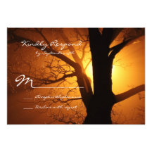 Cartes du mariage campagnard RSVP de coucher du so Faire-parts