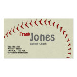 Cartes du profil d'entraîneur de base-ball cartes de visite professionnelles