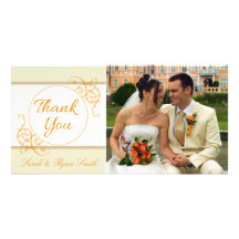 Cartes élégantes de Merci de photo de mariage de F Photocarte Customisée