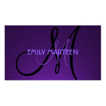Cartes faites sur commande pourpres foncées simple cartes de visite personnelles