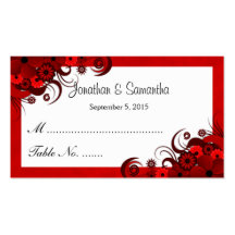 Cartes florales d'endroit de Tableau de mariage de Modèles De Cartes De Visite