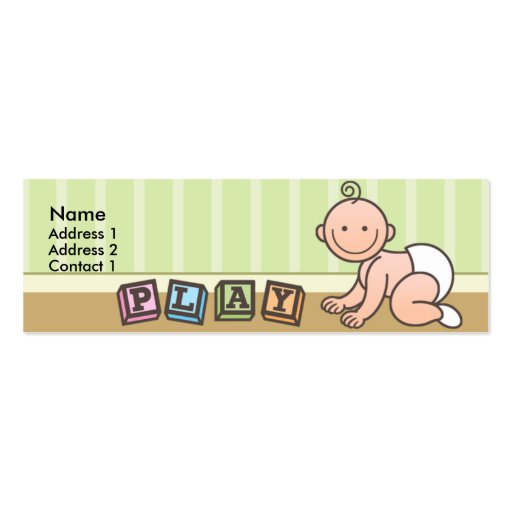 Cartes maigres de profil de bébé heures de récréat modèle de carte de visite