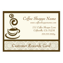 Cartes perforées de magasin de café carte de visite