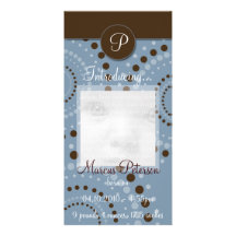 Cartes photos bleus de faire-part de bébé de motif cartes avec photo