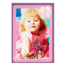 Cartes photos d'un d'ans anniversaire de filles carte de visite