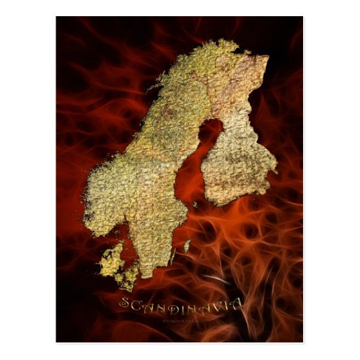 Cartes postales de carte de la Scandinavie