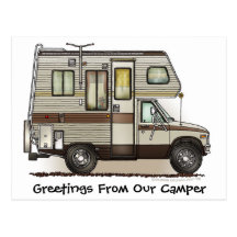 Cartes postales du campeur rv de la classe C