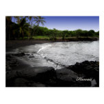 Cartes postales noires de plage de sable, personna