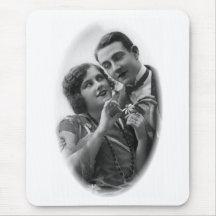 Cartes romantiques vintages de couples et cadeaux  tapis de souris