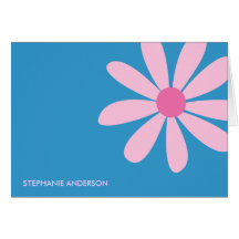 Cartes roses de Merci de marguerite (bleues)