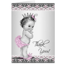 Cartes roses vintages de Merci de princesse baby s