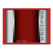 Cartes sophistiquées rouges de recette cartes postales