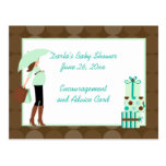 Cartes (vertes) modernes de conseil de baby shower cartes postales