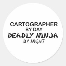 Cartographer Deadly Ninja by Night Stickers