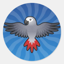 Cartoon African Grey / Amazon / Parrot Sticker