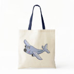 Cartoon airplane tote bag