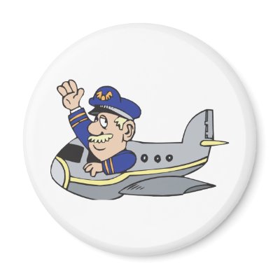 Cartoon Airplane Refrigerator Magnet by vintage_tees