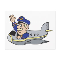 Cartoon Airplane Post Card