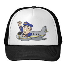 Cartoon Airplane Trucker Hats