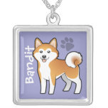 Cartoon Akita Inu / Shiba Inu (add your pets name) Necklace